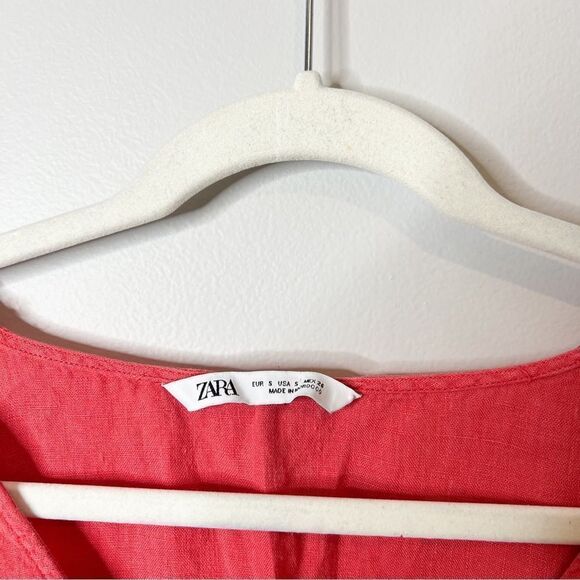 Zara Linen Tunic Pink Top - Picture 6 of 8